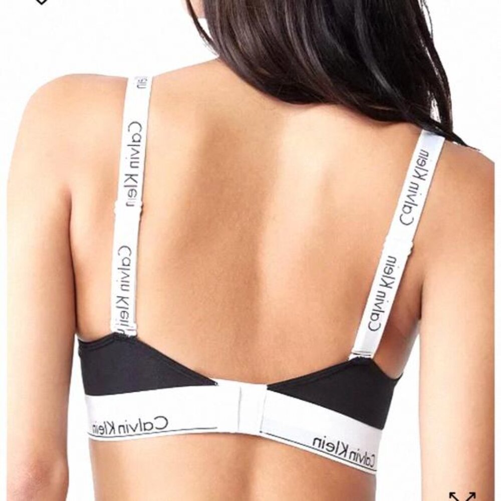 Calvin Klein Unlined Bralette Modern Cotton Crossback Black QF5980-001 Underwear - Picture 6 of 7
